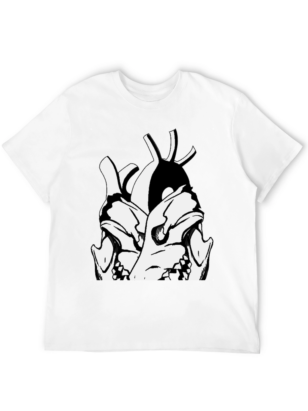 Skull Heart Graphic Black T-Shirt