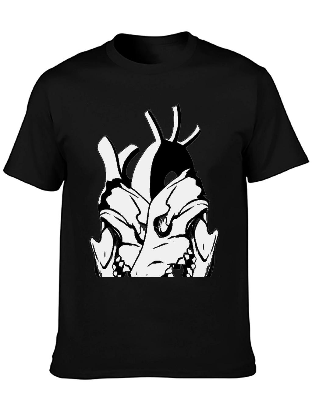 Skull Heart Graphic Black T-Shirt