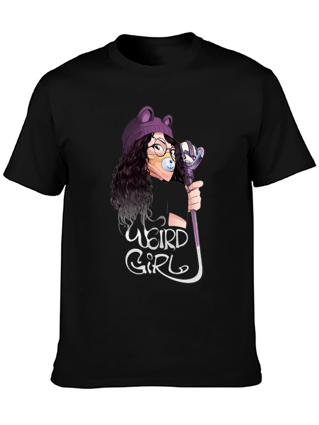 Weird Girl Graphic Tee - Black Unisex T-Shirt