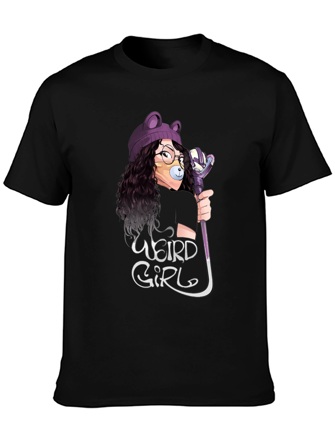 Weird Girl Graphic Tee - Black Unisex T-Shirt