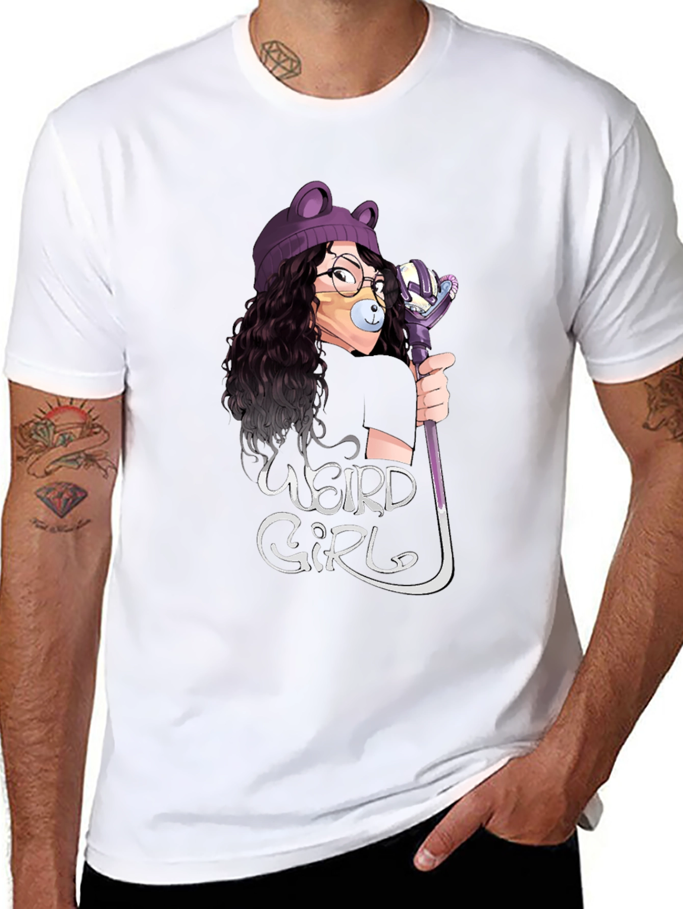 Weird Girl Graphic Tee - Black Unisex T-Shirt