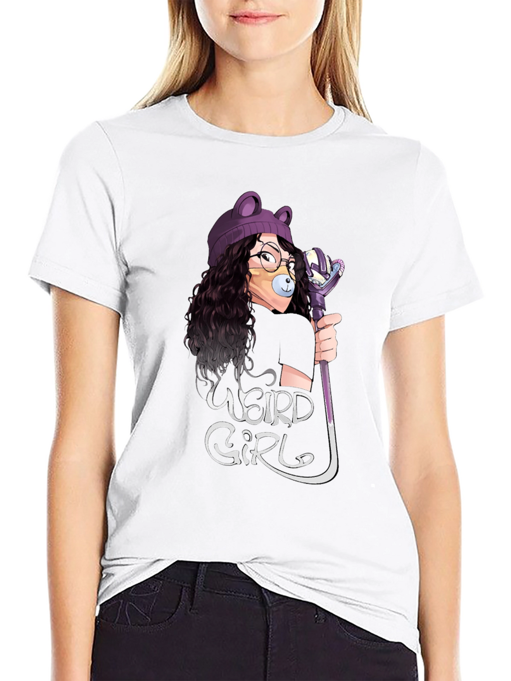 Weird Girl Graphic Tee - Black Unisex T-Shirt