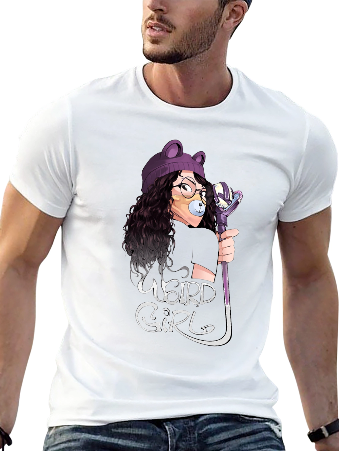 Weird Girl Graphic Tee - Black Unisex T-Shirt