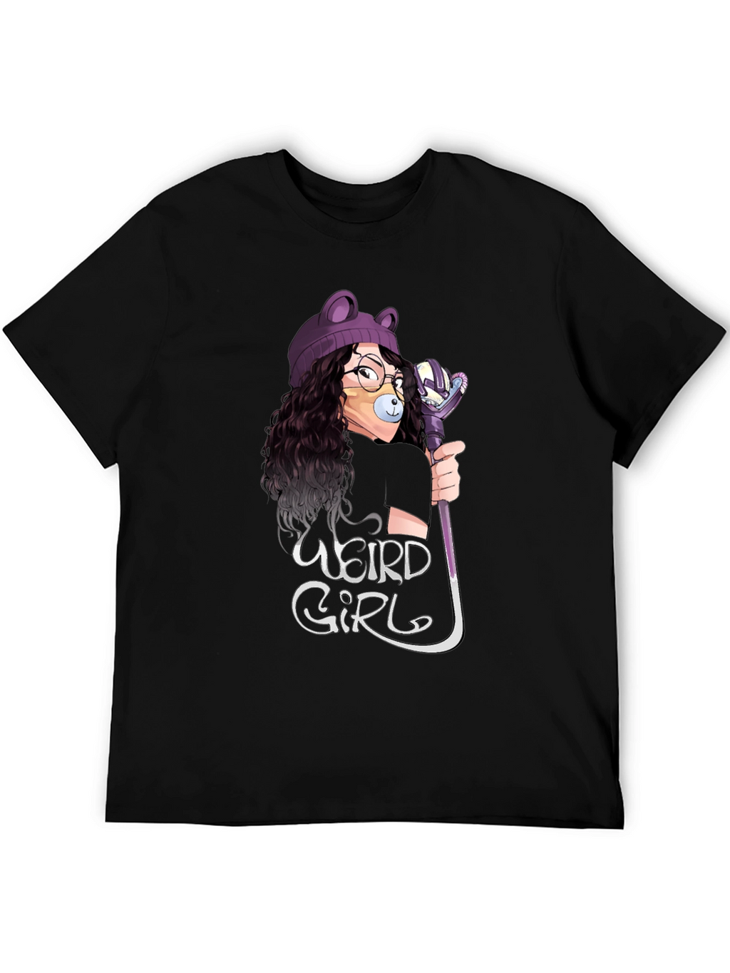 Weird Girl Graphic Tee - Black Unisex T-Shirt
