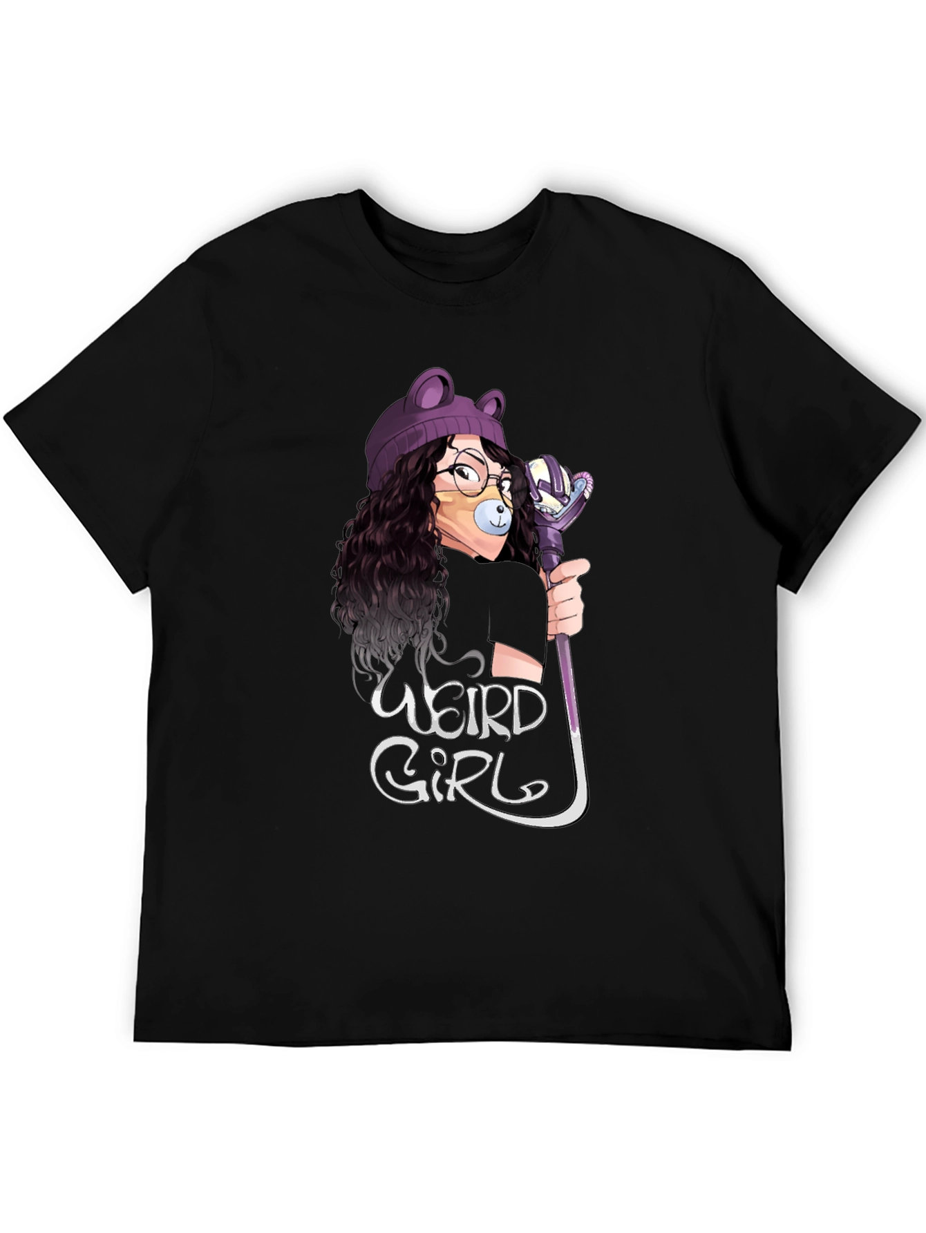 Weird Girl Graphic Tee - Black Unisex T-Shirt