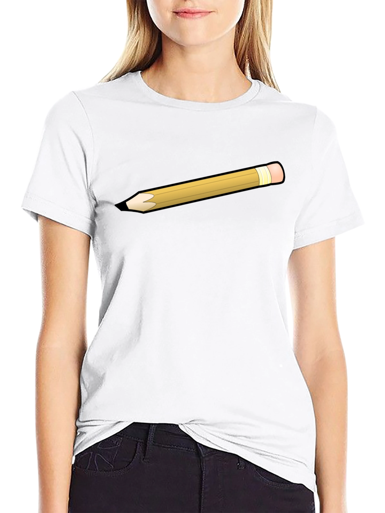 Pencil Graphic Black T-Shirt