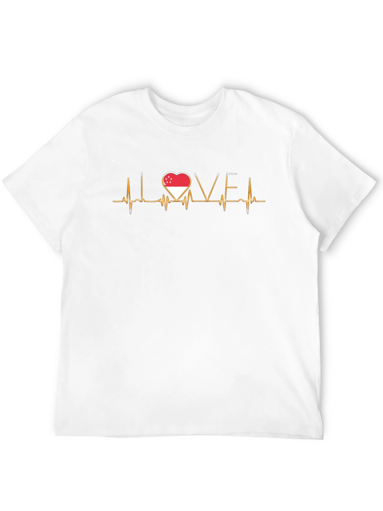 Singapore Heartbeat Love T-Shirt - Black
