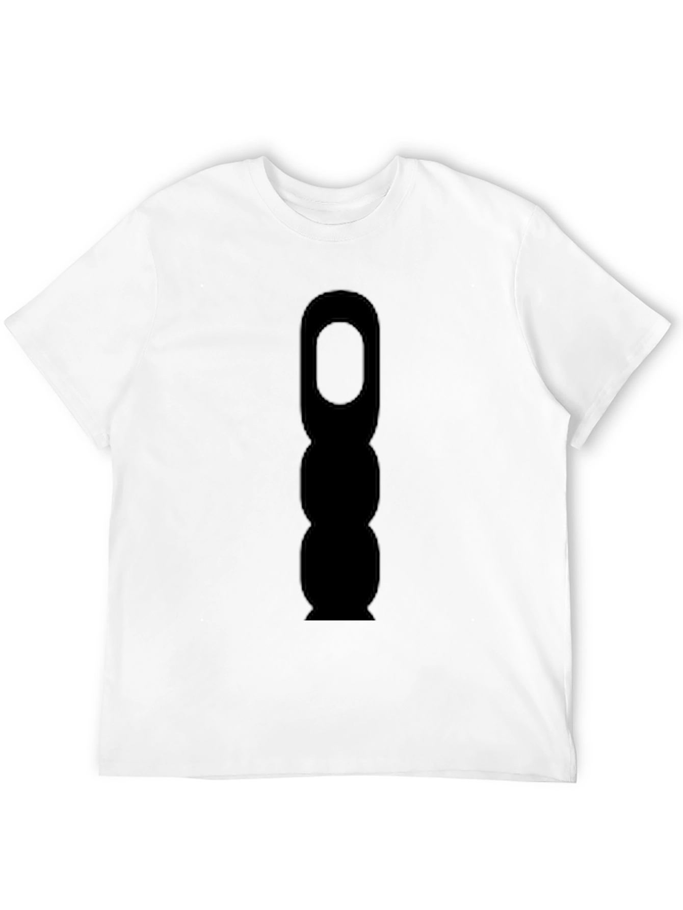 Mens Black T-Shirt with Abstract Silhouette Graphic