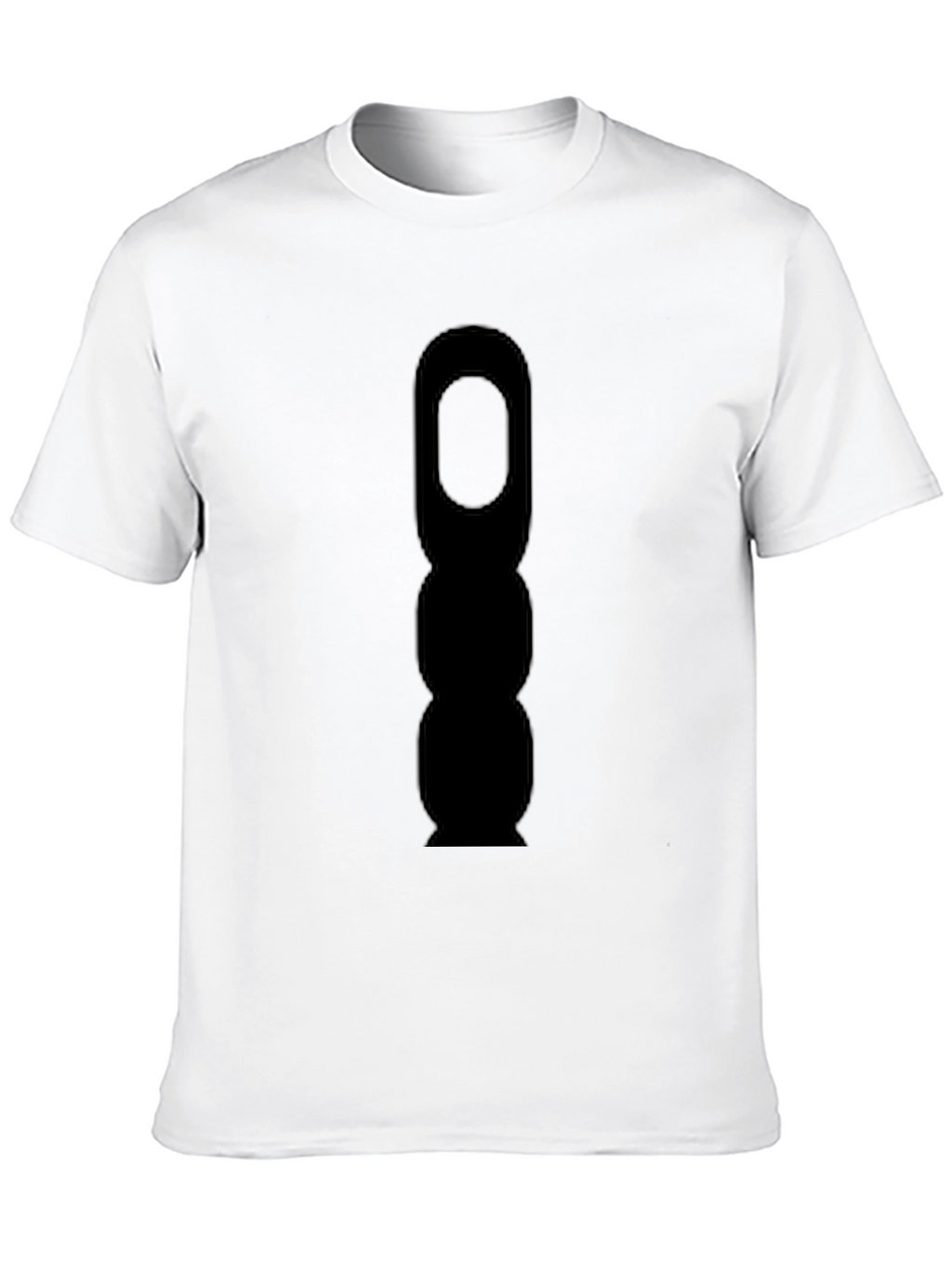 Mens Black T-Shirt with Abstract Silhouette Graphic
