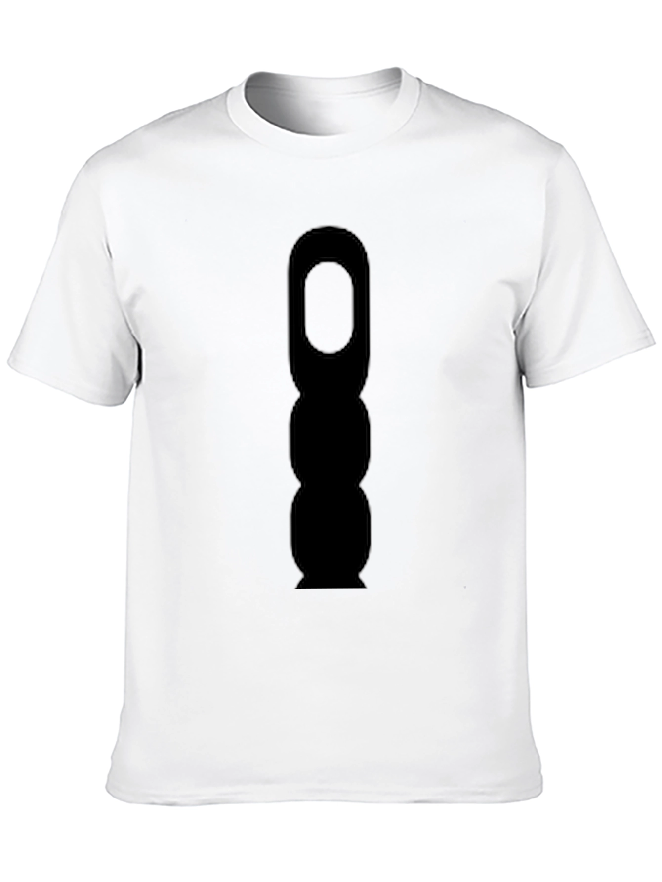 Mens Black T-Shirt with Abstract Silhouette Graphic