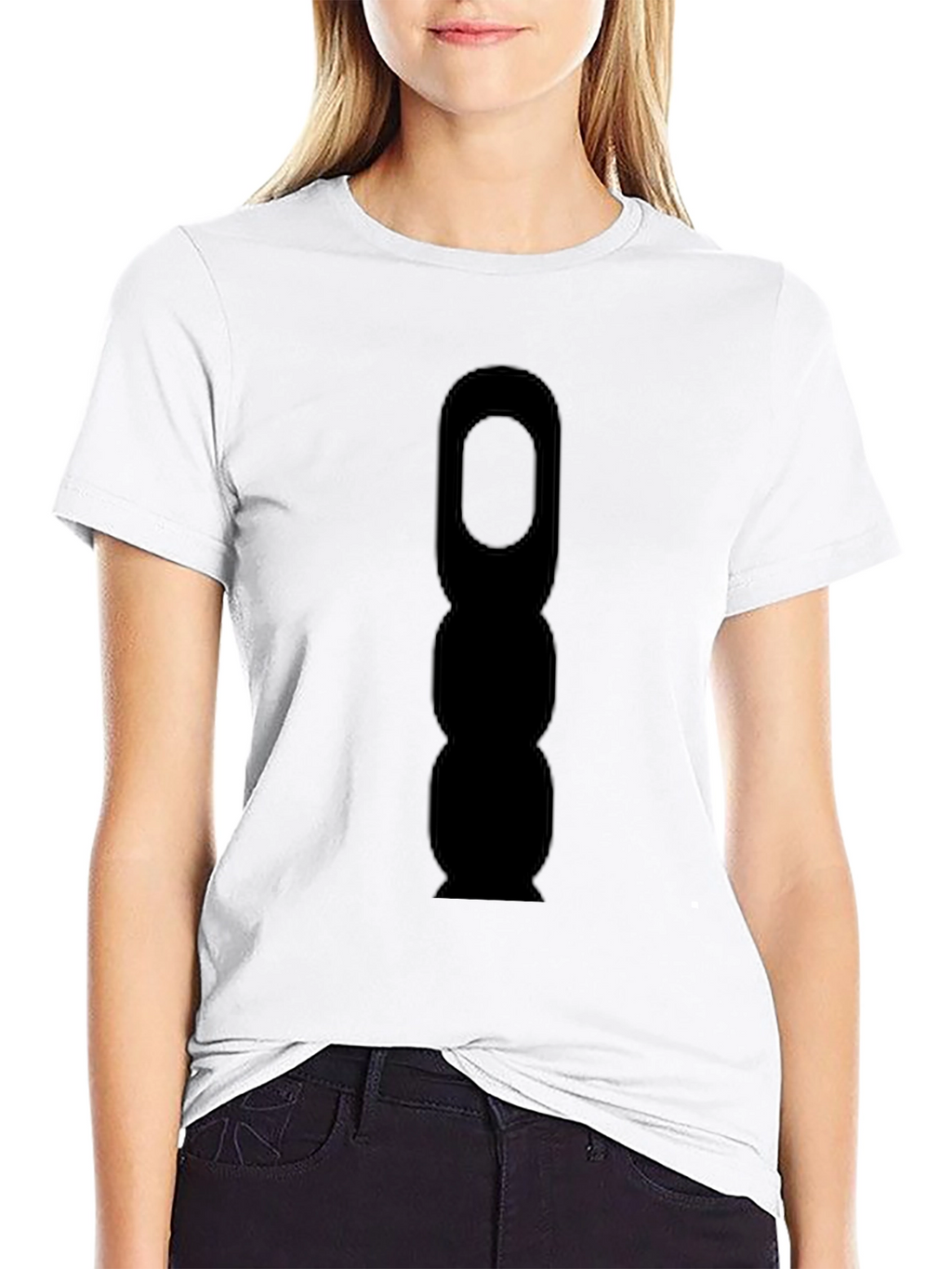 Mens Black T-Shirt with Abstract Silhouette Graphic