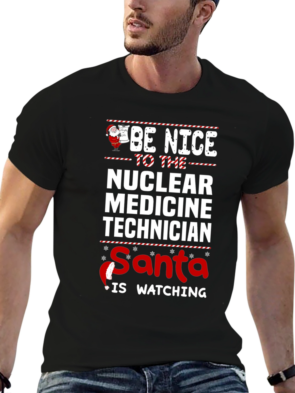 Nuclear Medicine Tech Santa Watching T-Shirt