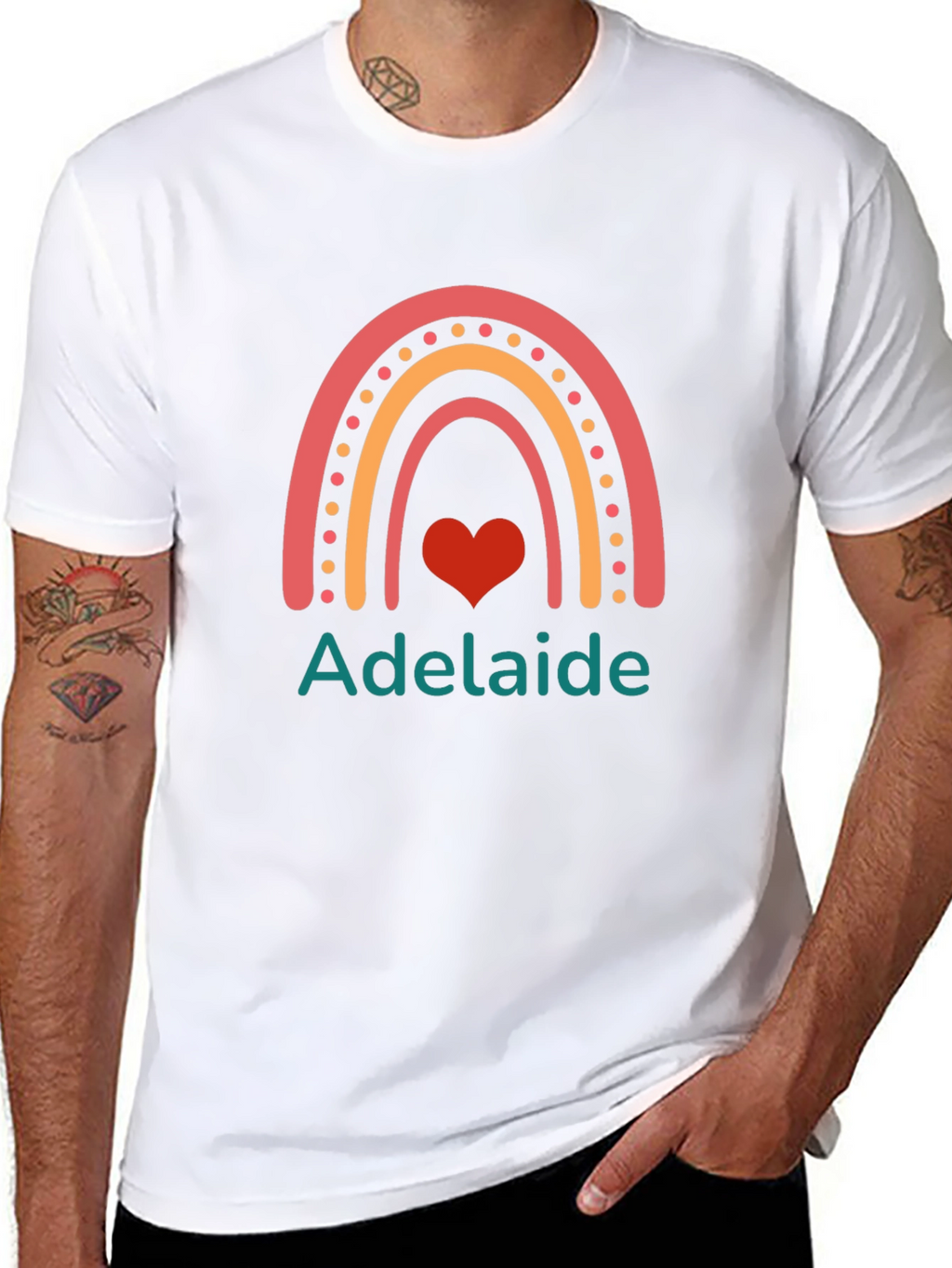 Adelaide Rainbow Heart Graphic Tee