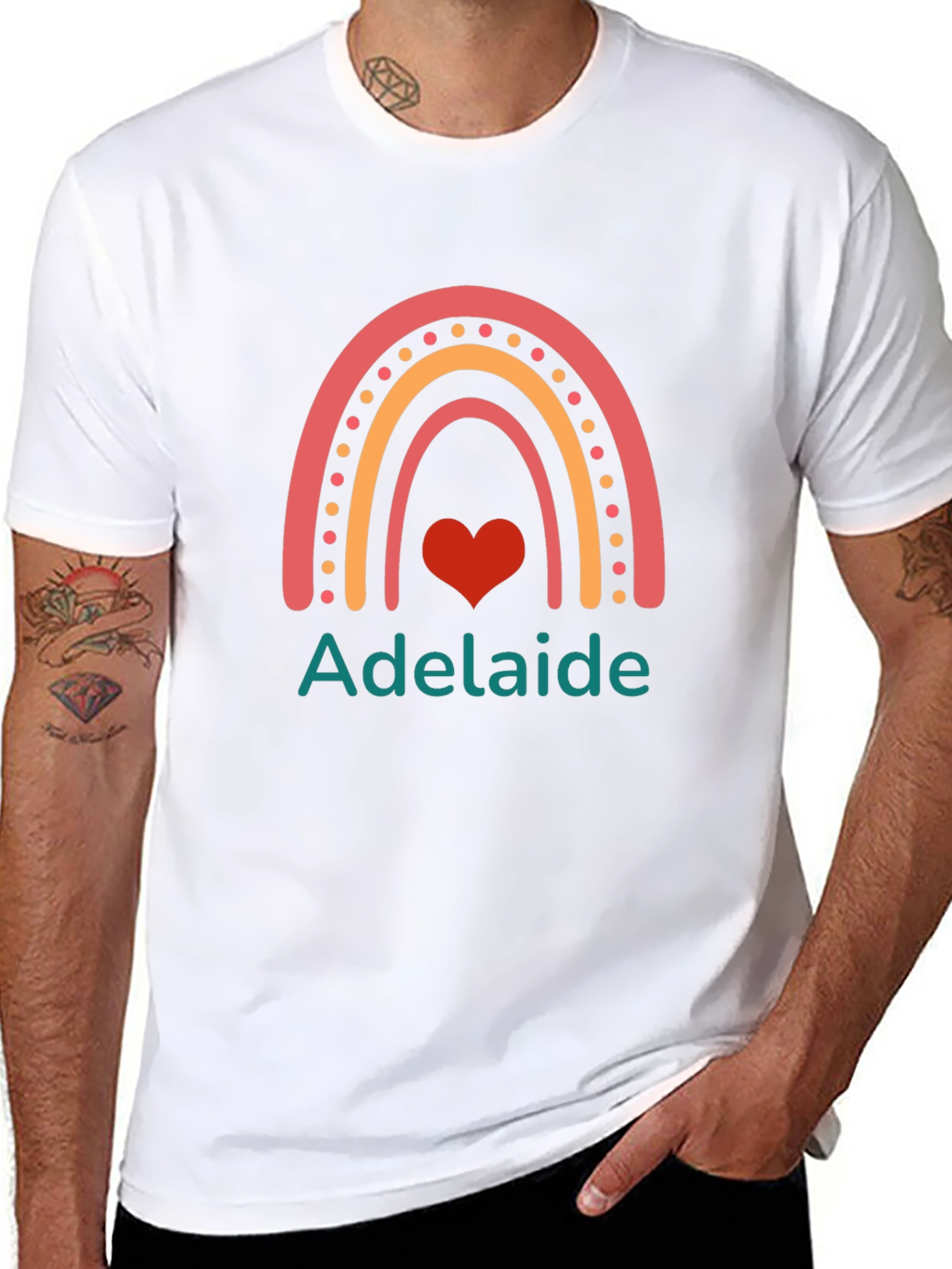 Adelaide Rainbow Heart Graphic Tee
