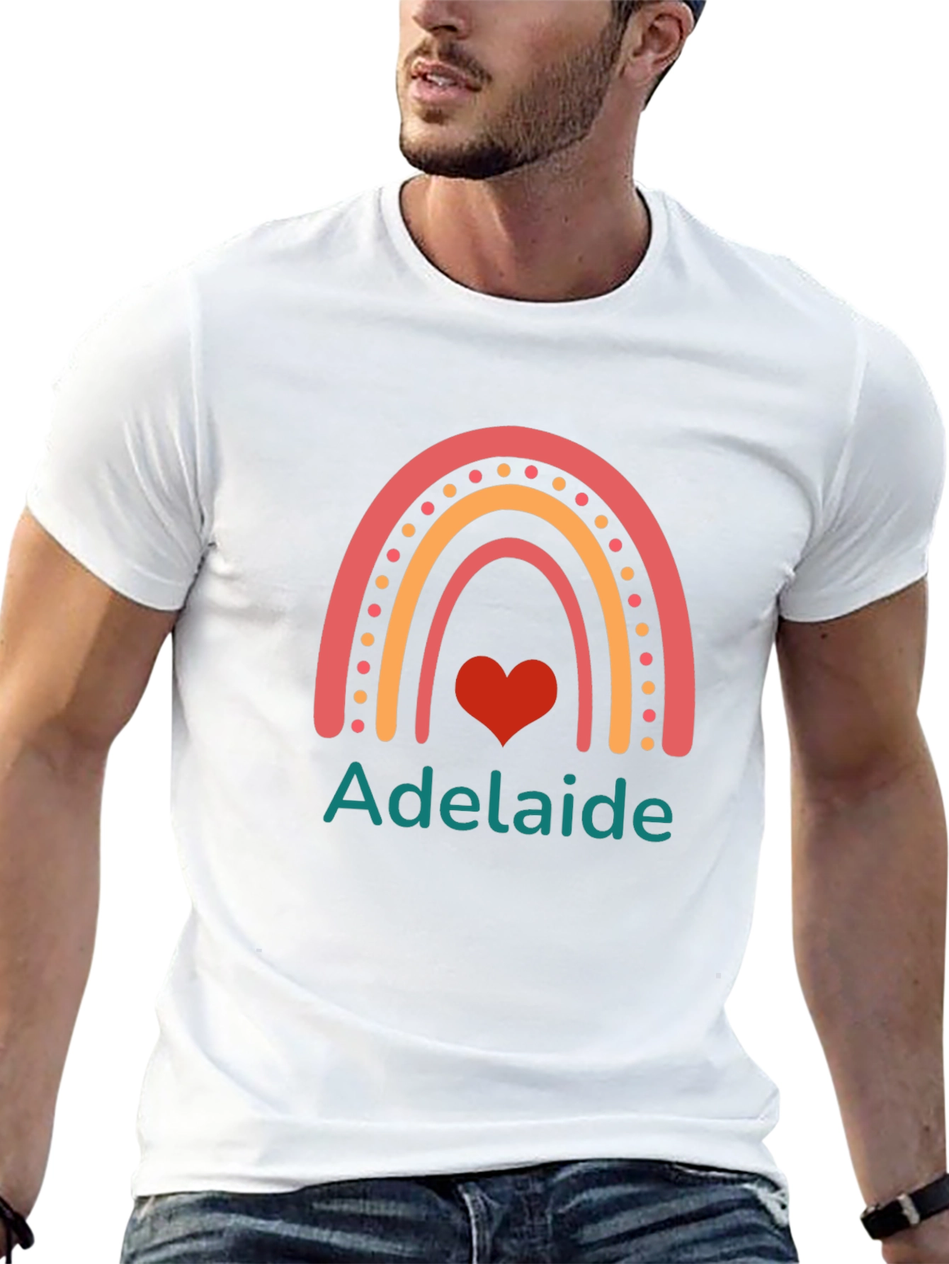 Adelaide Rainbow Heart Graphic Tee