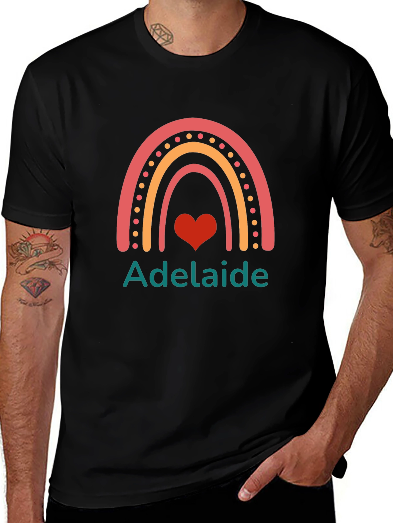 Adelaide Rainbow Heart Graphic Tee