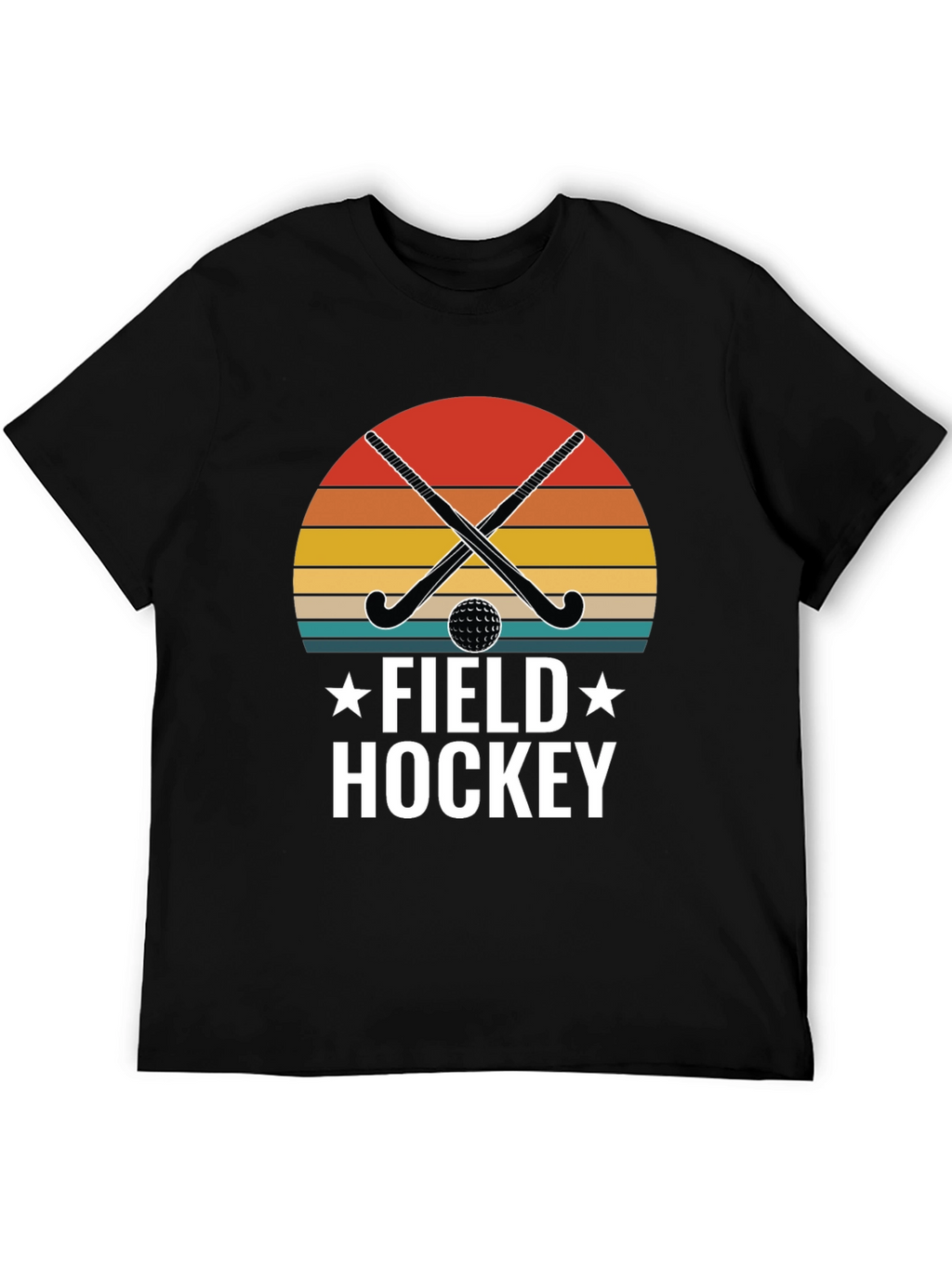 Field Hockey Graphic T-Shirt - Retro Sunset Design