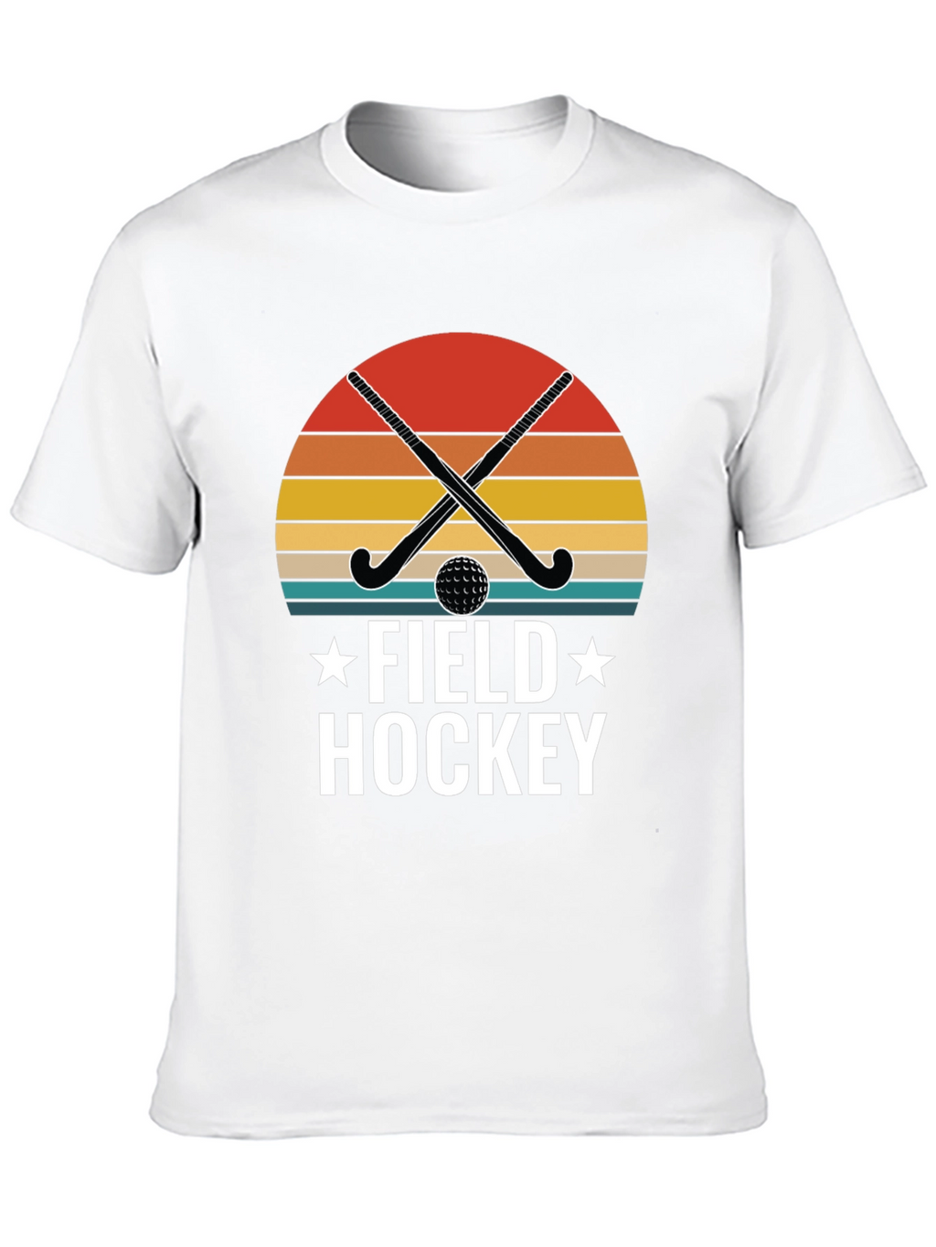 Field Hockey Graphic T-Shirt - Retro Sunset Design