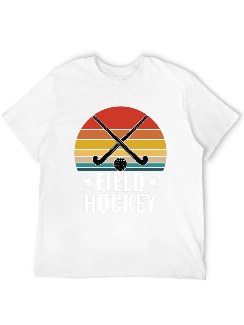 Field Hockey Graphic T-Shirt - Retro Sunset Design