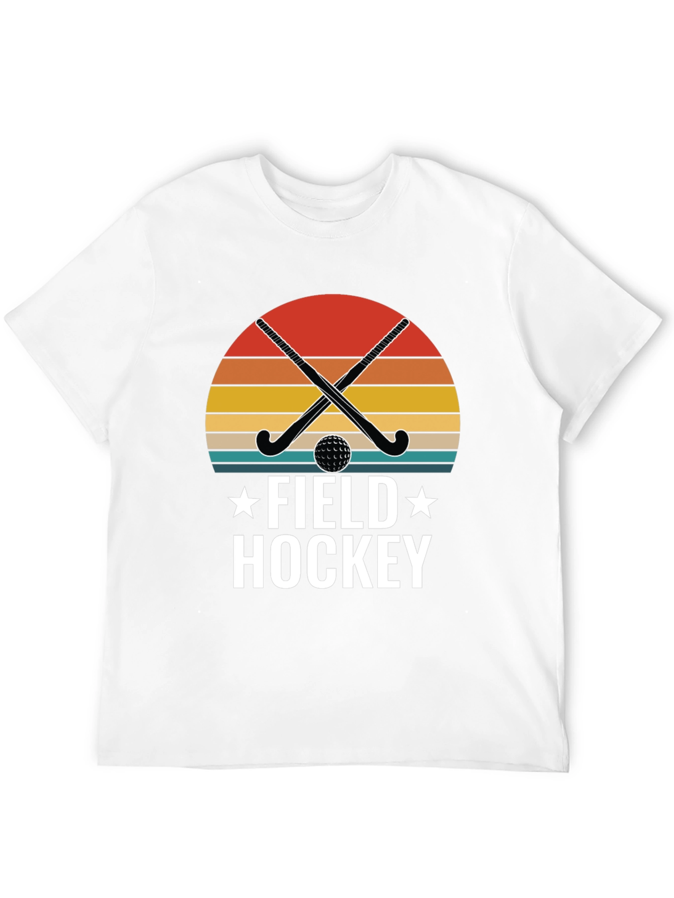 Field Hockey Graphic T-Shirt - Retro Sunset Design