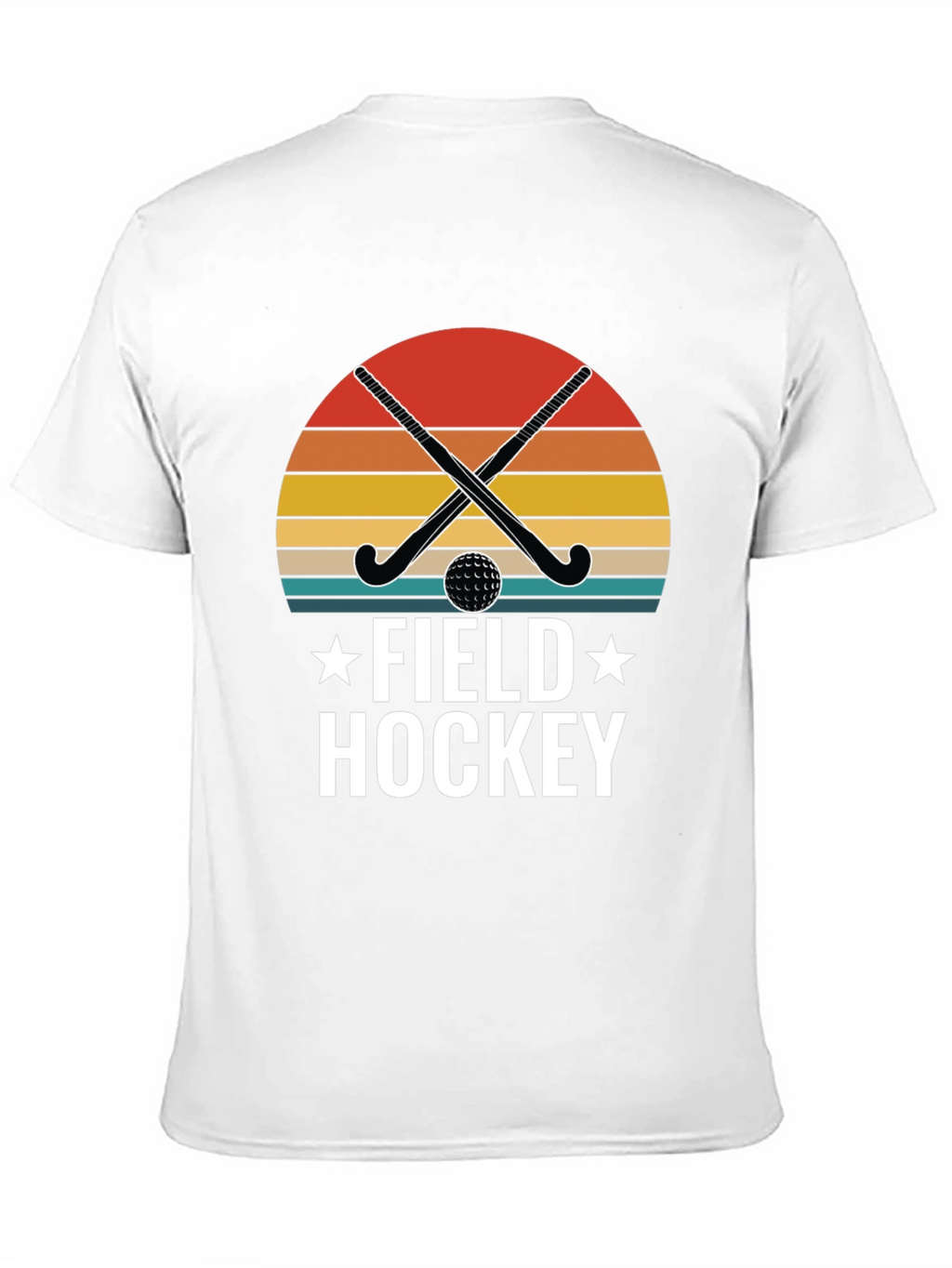 Field Hockey Graphic T-Shirt - Retro Sunset Design