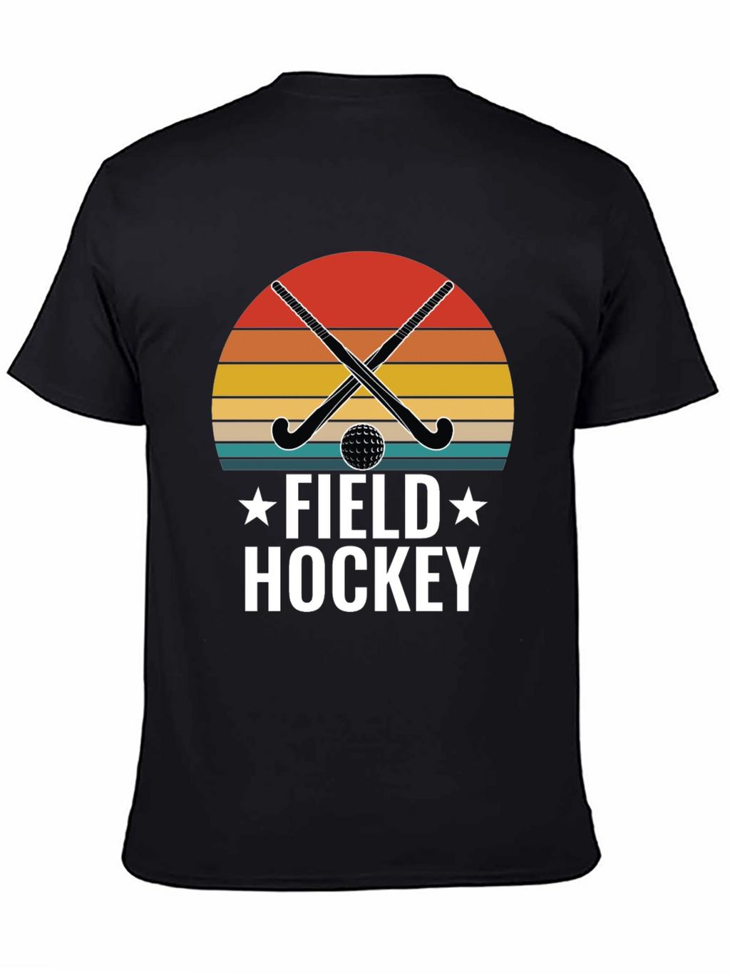 Field Hockey Graphic T-Shirt - Retro Sunset Design