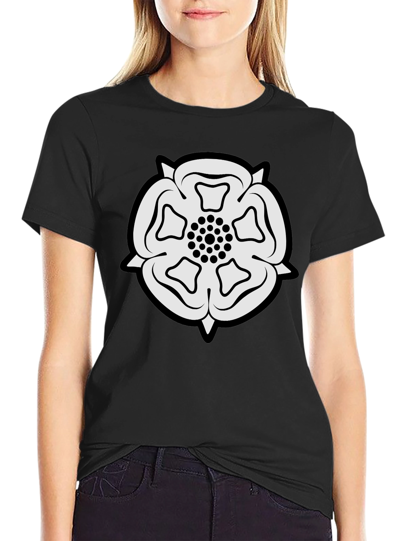Yorkshire Rose T-Shirt - Classic Black Tee