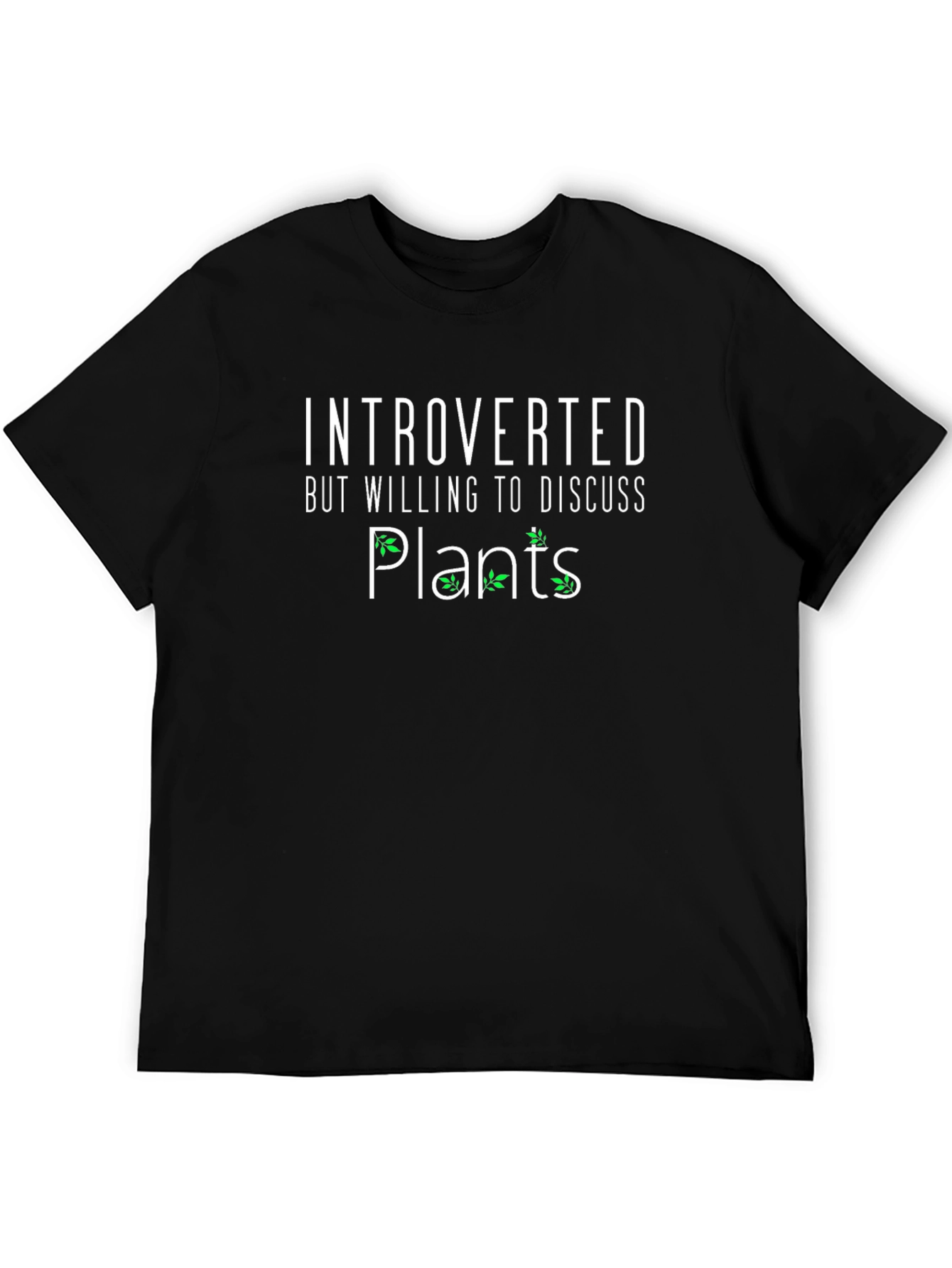 Introverted Plants Graphic T-Shirt - Black