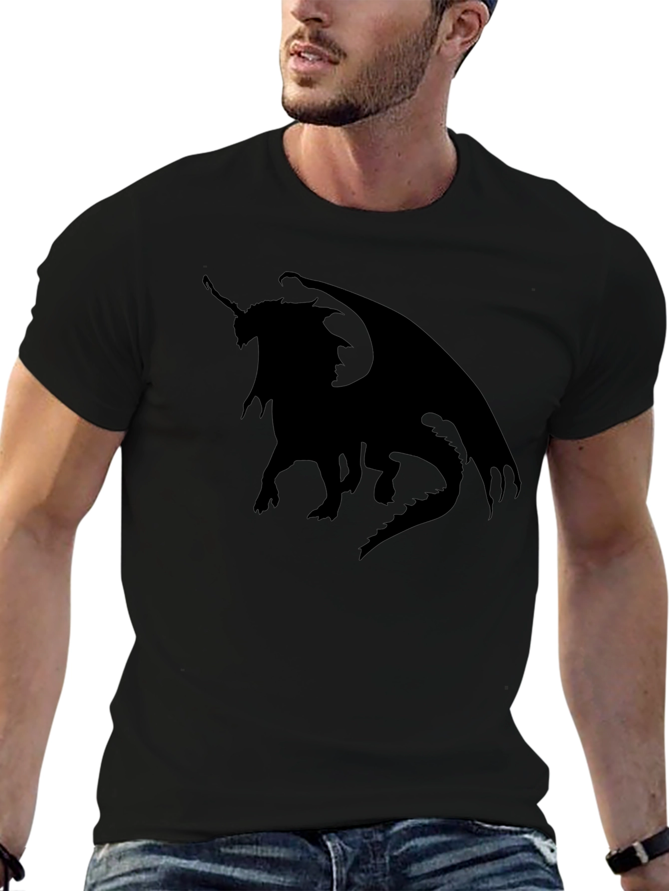 Dragon Silhouette Tee - Black Graphic T-Shirt