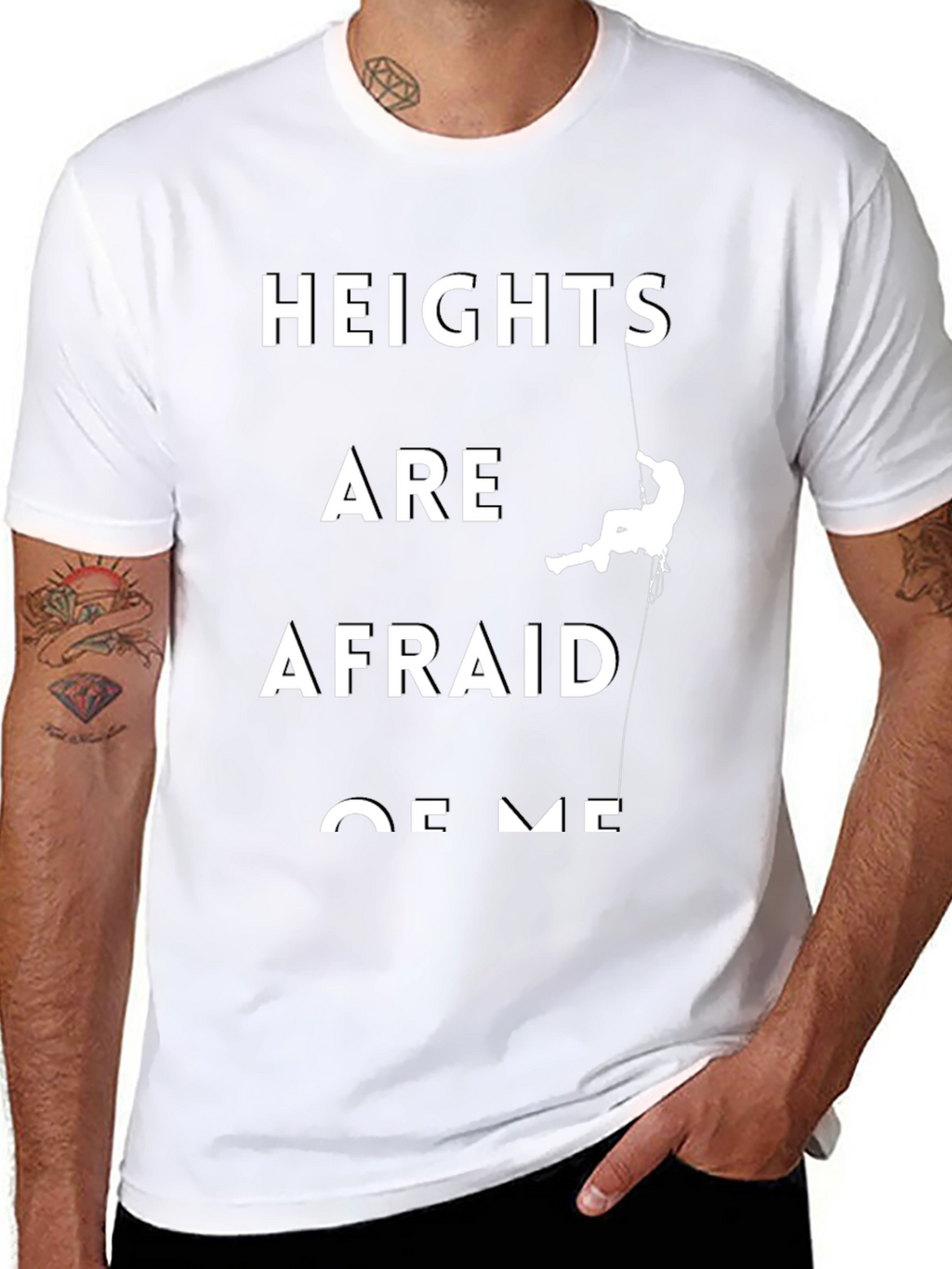 Heights Are Afraid Of Me Black T-Shirt