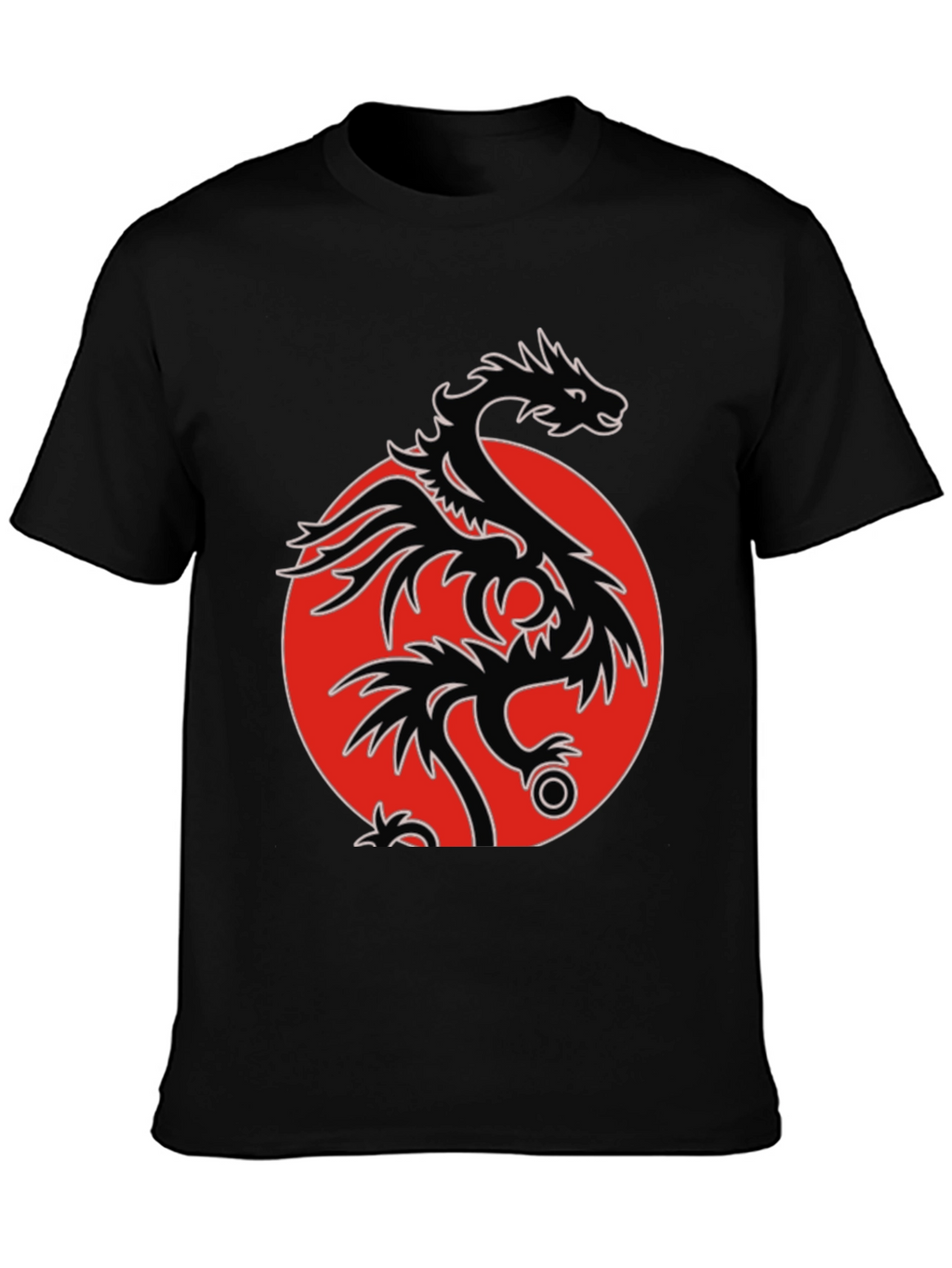 Dragon Circle Graphic Tee - Mens Black T-Shirt