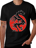 Dragon Circle Graphic Tee - Mens Black T-Shirt