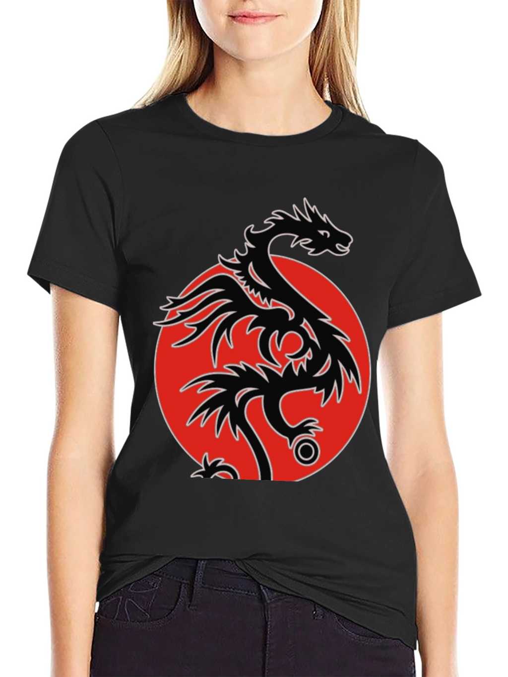 Dragon Circle Graphic Tee - Mens Black T-Shirt