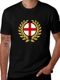England Flag Wreath Black T-Shirt