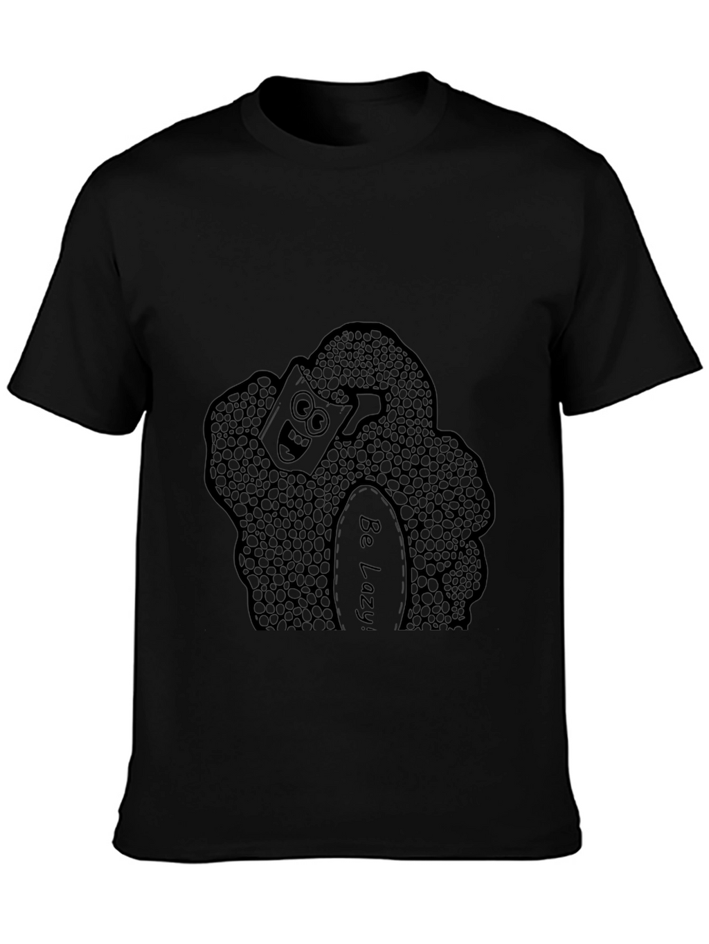 Funny Be Lazy Graphic Print Black T-Shirt