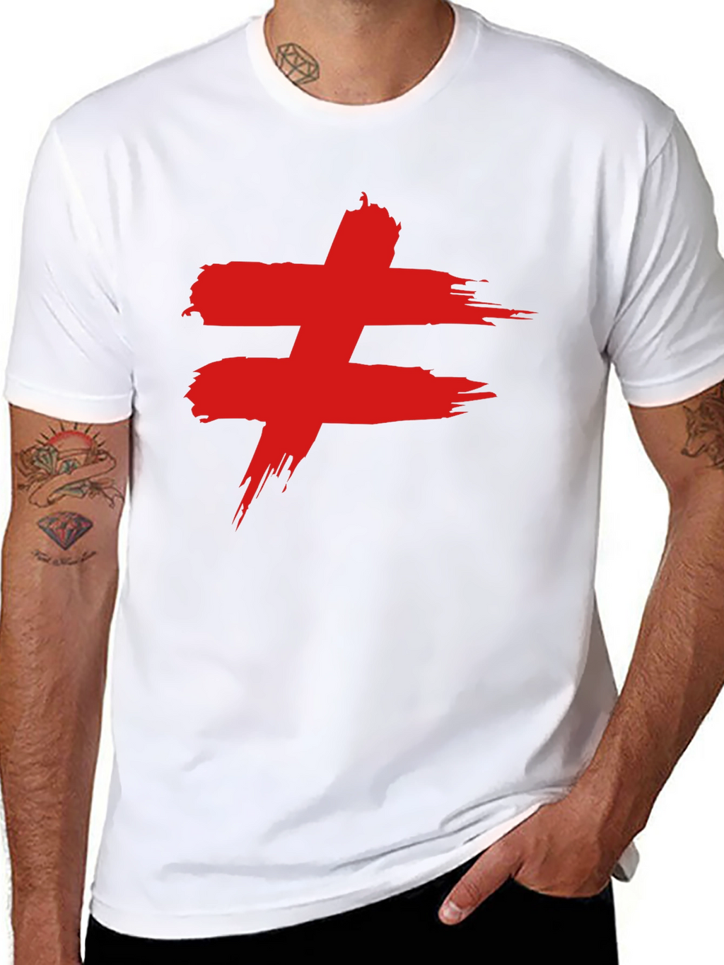 Edgy Red Symbol Black T-Shirt