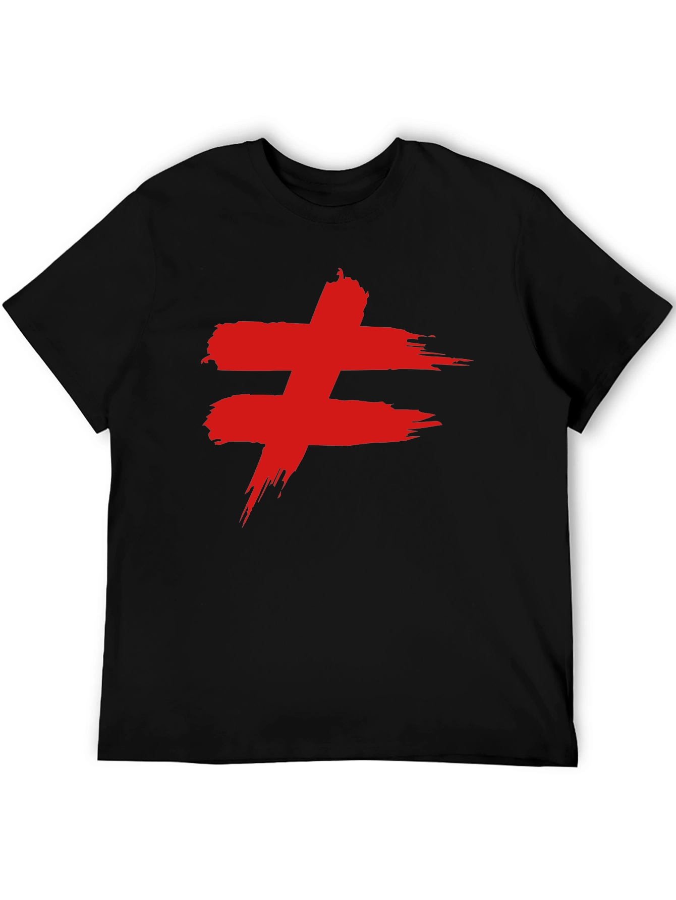 Edgy Red Symbol Black T-Shirt