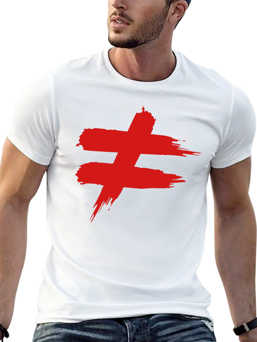 Edgy Red Symbol Black T-Shirt