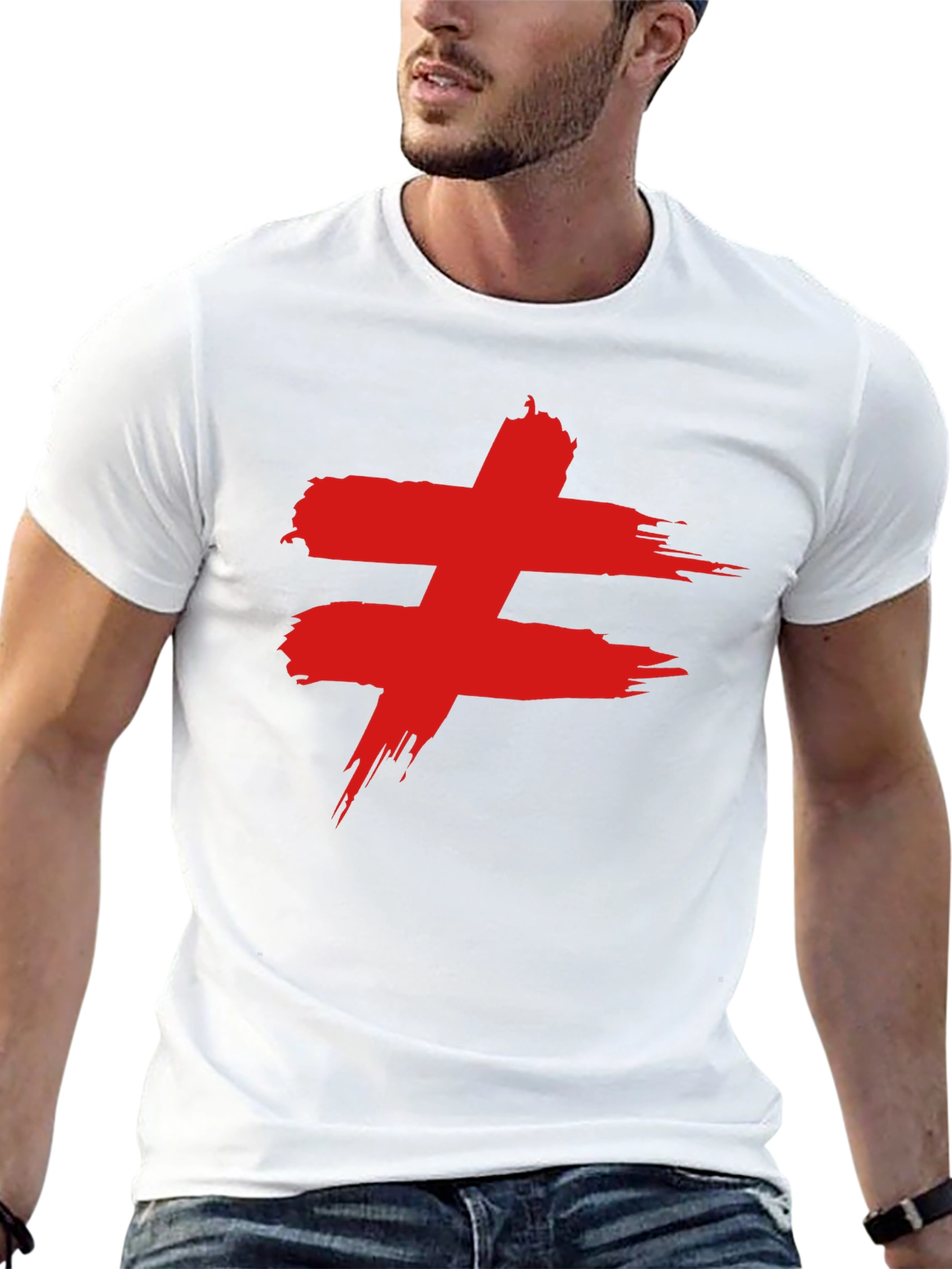 Edgy Red Symbol Black T-Shirt