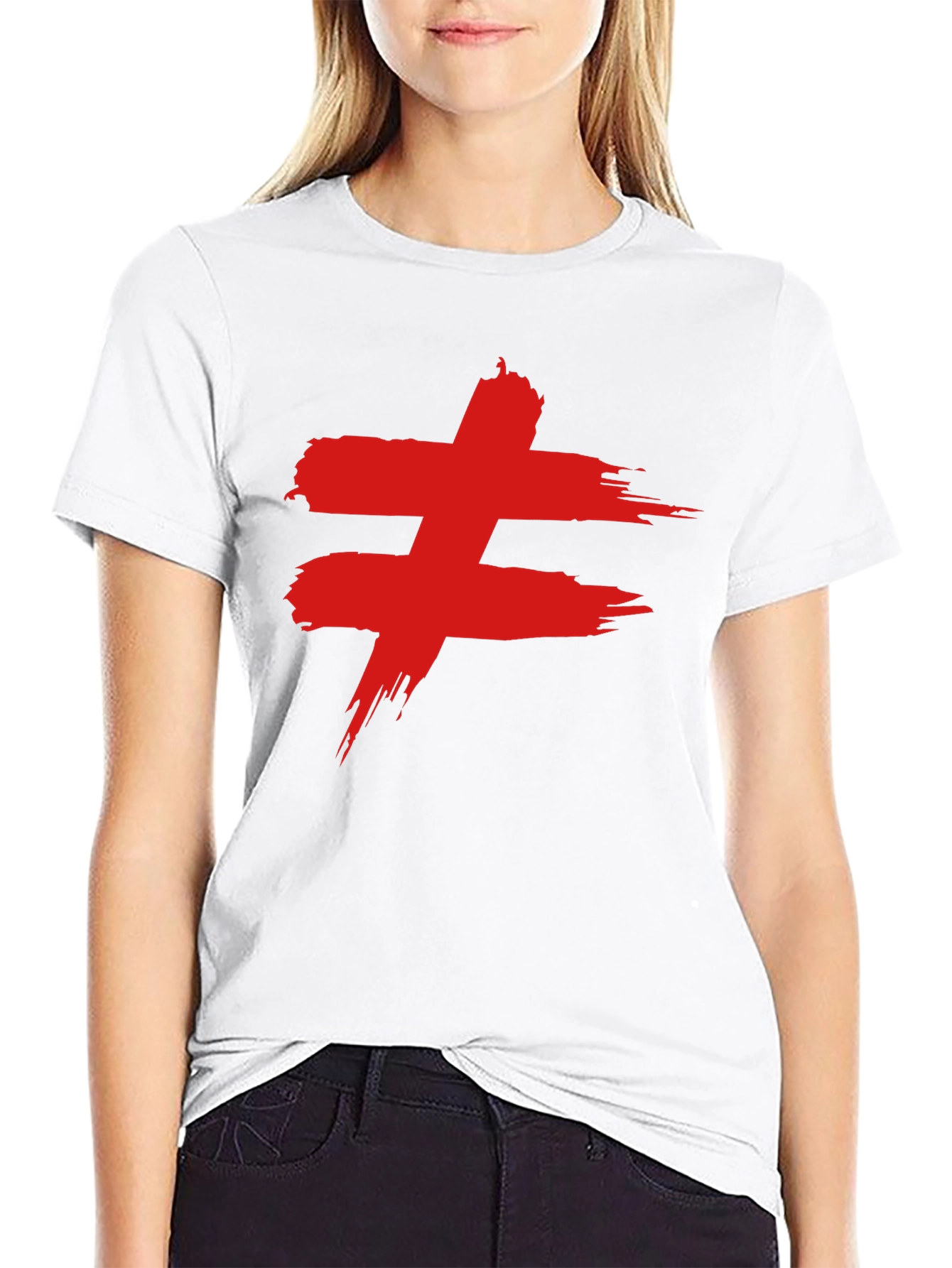 Edgy Red Symbol Black T-Shirt