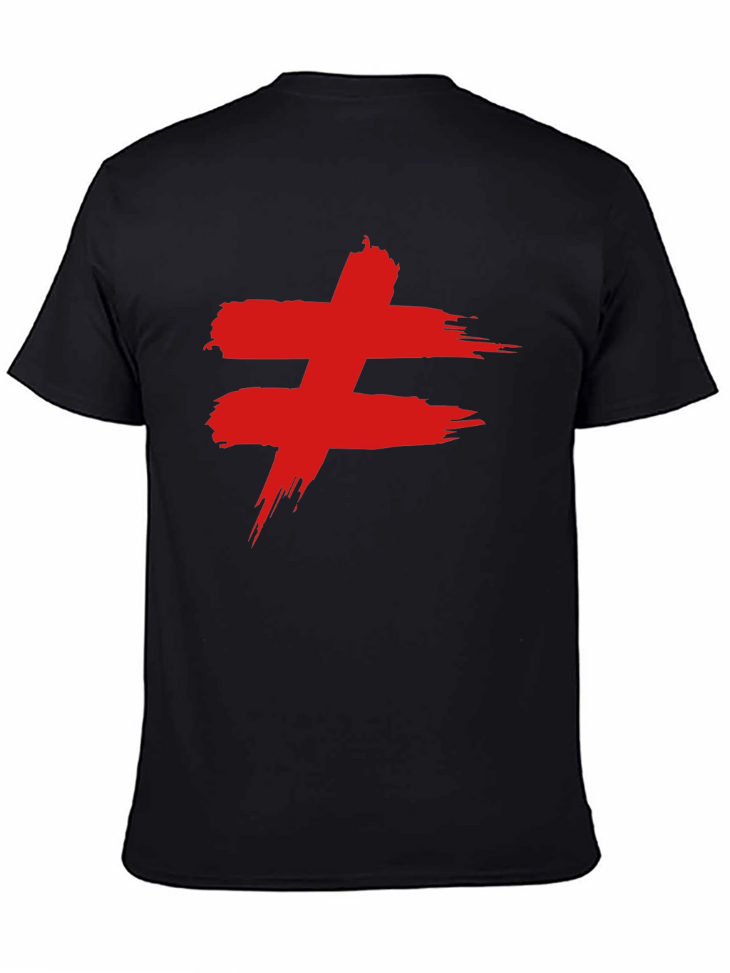 Edgy Red Symbol Black T-Shirt