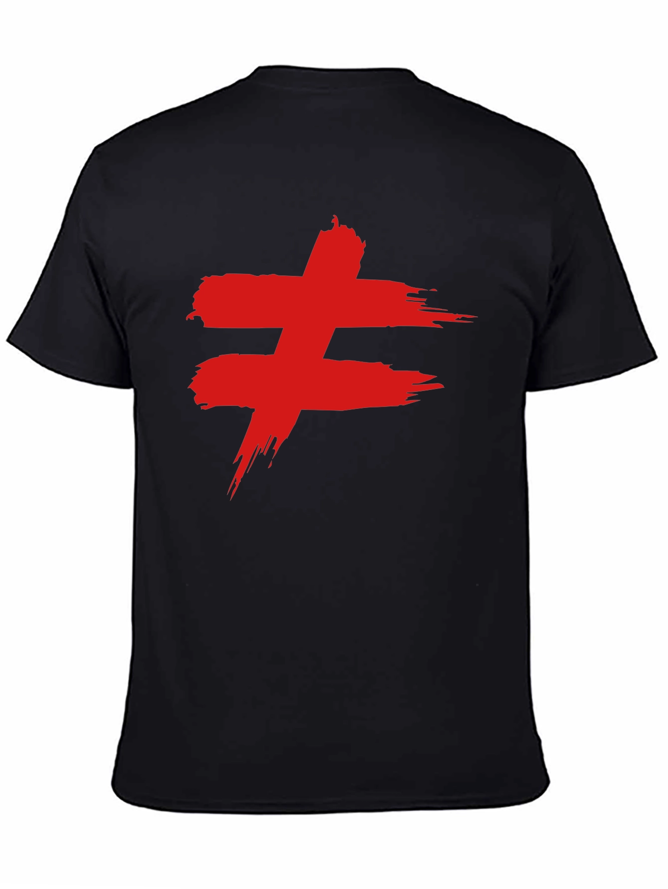 Edgy Red Symbol Black T-Shirt