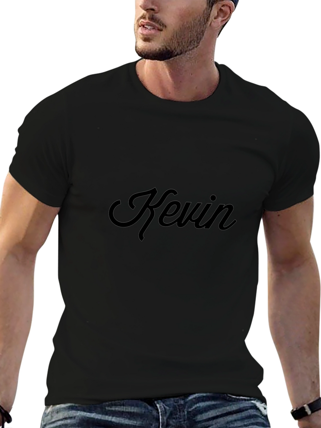 Personalized Kevin Black T-Shirt