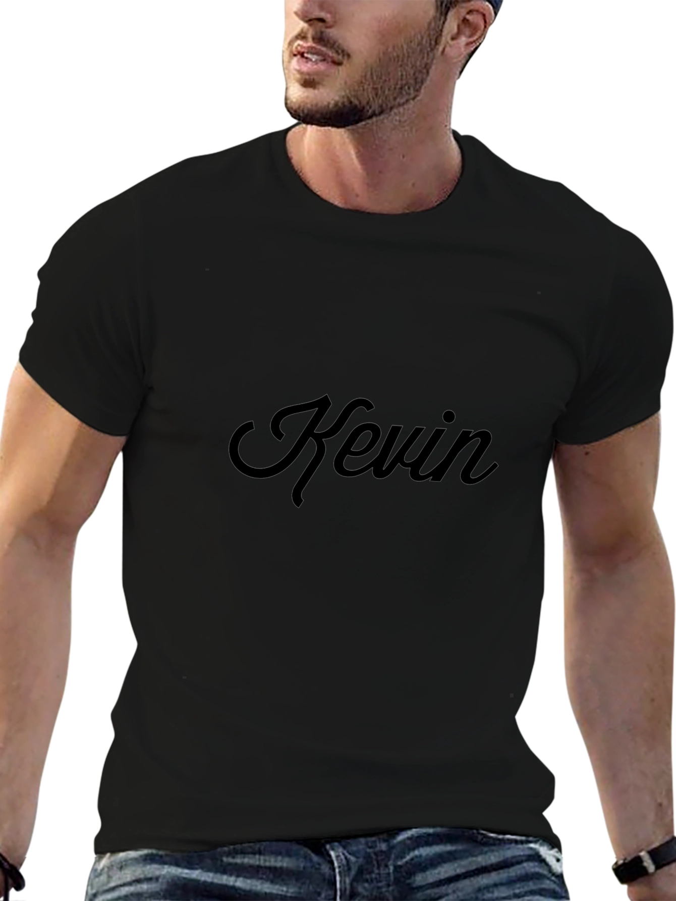 Personalized Kevin Black T-Shirt