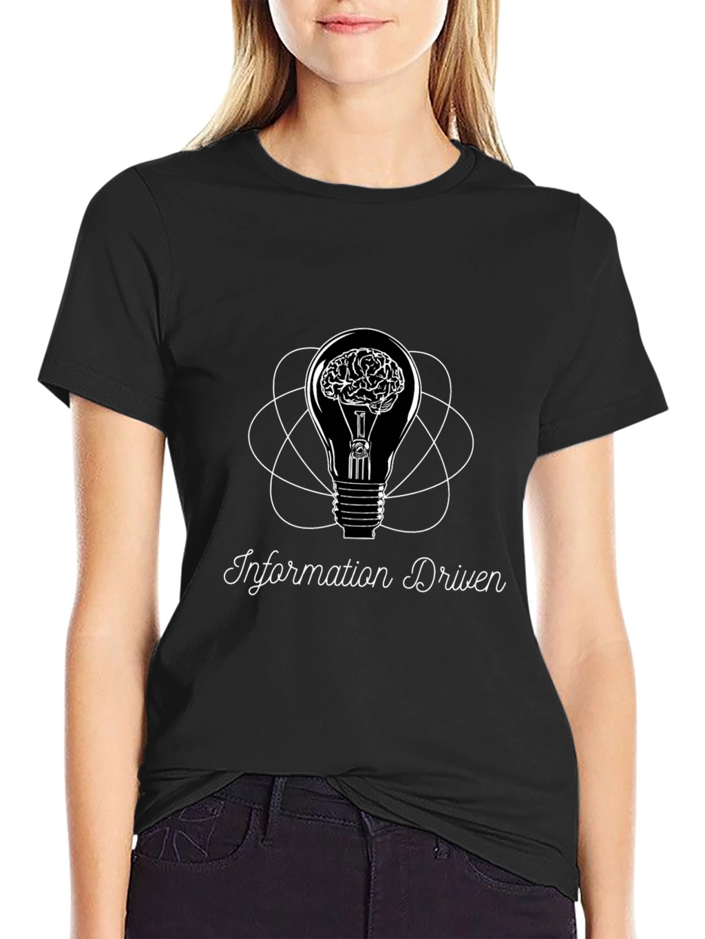 Information Driven Brain Light Bulb Graphic Tee