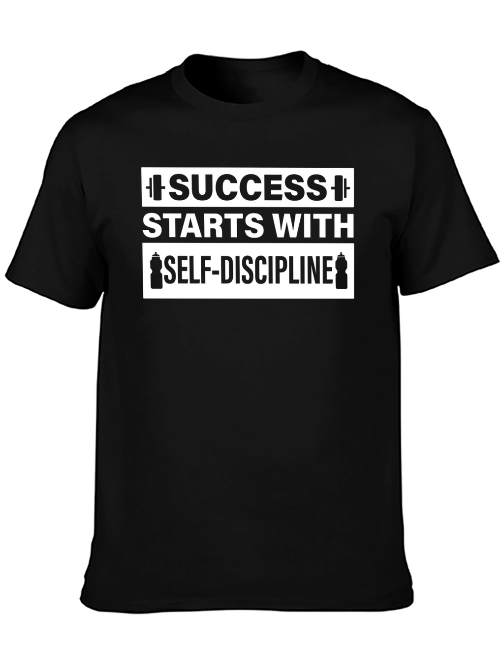 Success Starts With Self-Discipline Black Graphic T-Shirt
