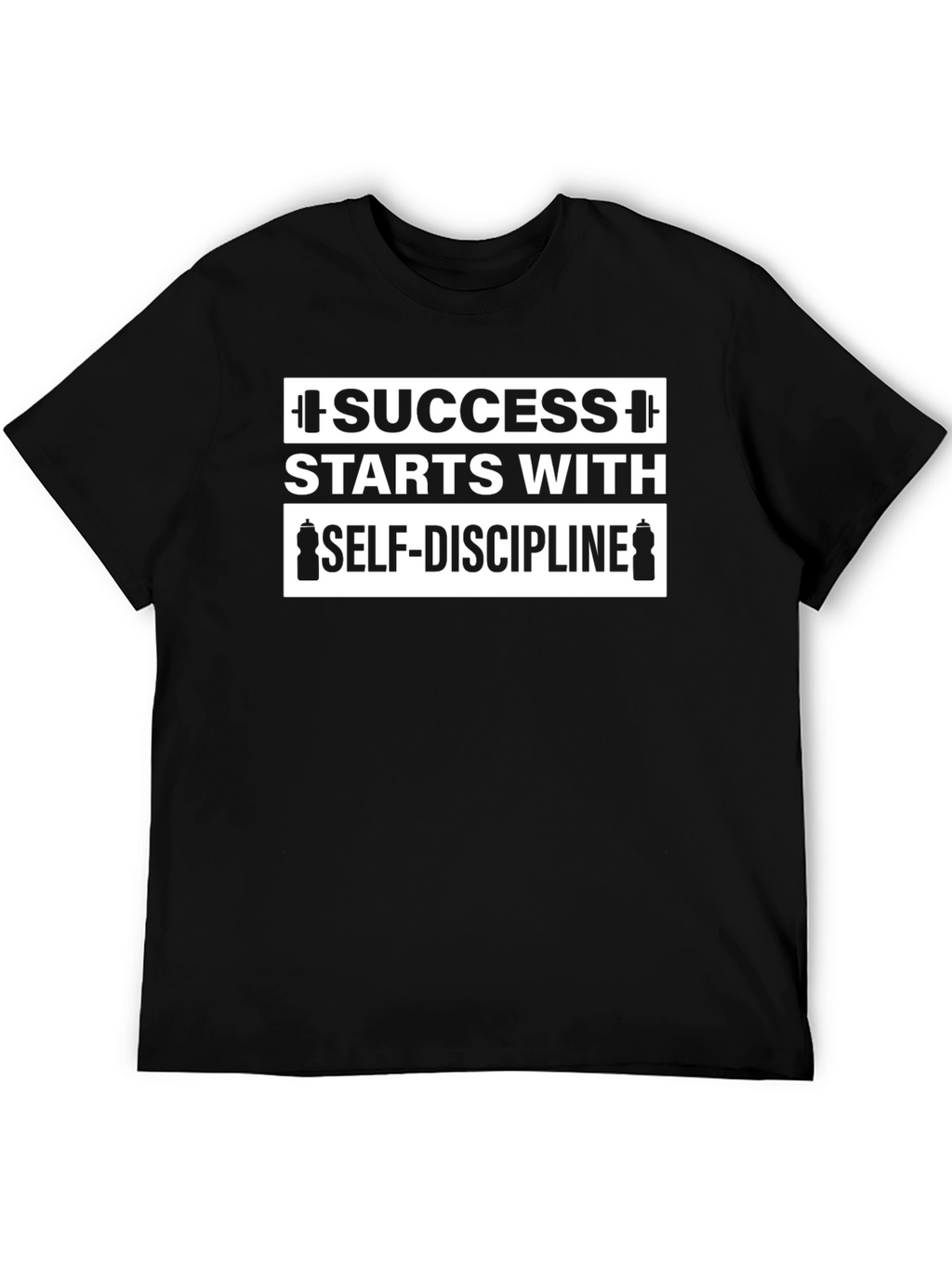 Success Starts With Self-Discipline Black Graphic T-Shirt