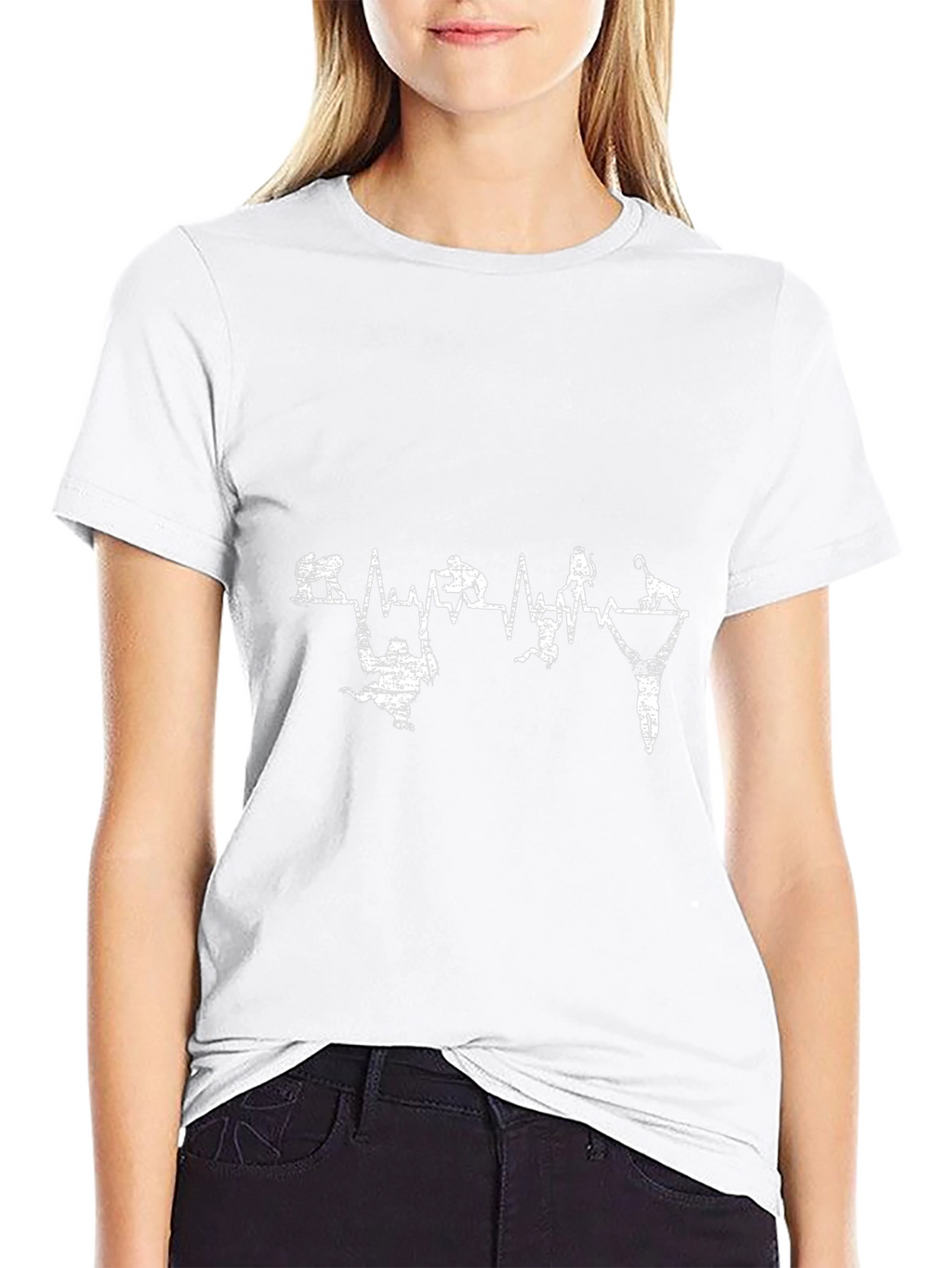 Funny Climbing Heartbeat Black T-Shirt