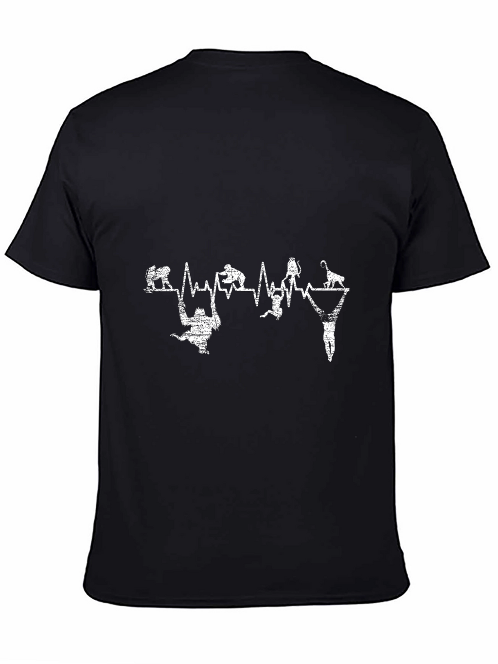 Funny Climbing Heartbeat Black T-Shirt