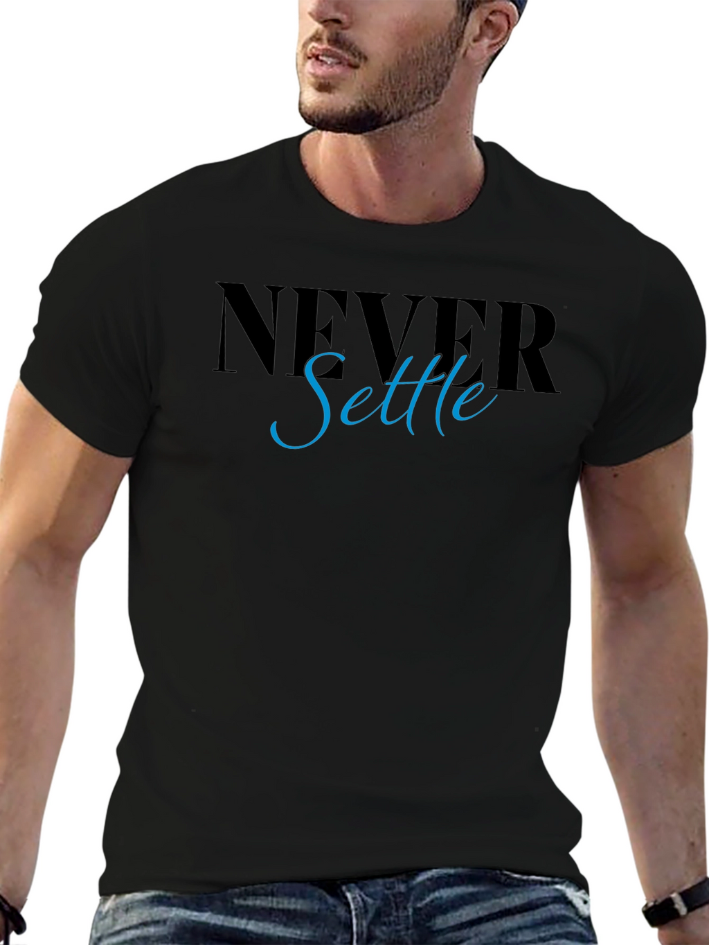 Never Settle Graphic Tee - Stylish Mens T-Shirt